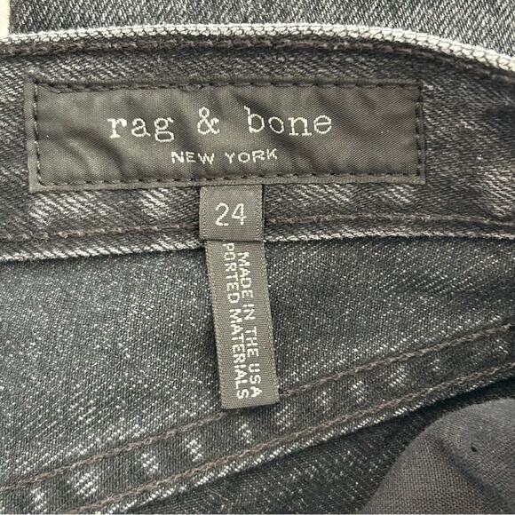 Rag & Bone Straight Jean Washed Black Red Side Stripe 24 - Picture 7 of 13